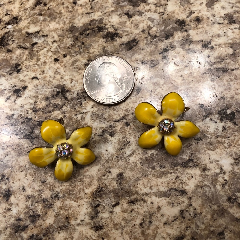 Yellow flower earrings